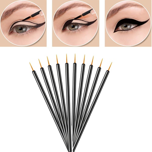  N/ A Zarivy 100 Pack Disposable Eyeliner Makeup Brushes With Covers On the Hair, Makeup Eye Liner Tools Wands Applicator(Size: 9cm, Thick: 0.2cm, Color: Black)