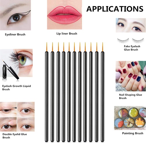  N/ A Zarivy 100 Pack Disposable Eyeliner Makeup Brushes With Covers On the Hair, Makeup Eye Liner Tools Wands Applicator(Size: 9cm, Thick: 0.2cm, Color: Black)