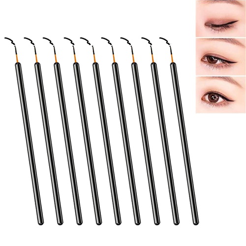  N/ A Zarivy 100 Pack Disposable Eyeliner Makeup Brushes With Covers On the Hair, Makeup Eye Liner Tools Wands Applicator(Size: 9cm, Thick: 0.2cm, Color: Black)