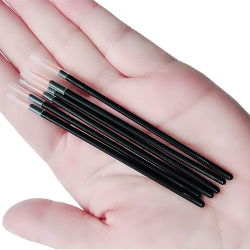  N/ A Zarivy 100 Pack Disposable Eyeliner Makeup Brushes With Covers On the Hair, Makeup Eye Liner Tools Wands Applicator(Size: 9cm, Thick: 0.2cm, Color: Black)