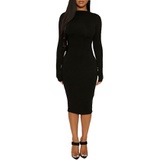 Naked Wardrobe NW Long Sleeve Dress_BLACK