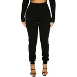 Naked Wardrobe Snatched High Waist Ribbed Joggers_BLACK
