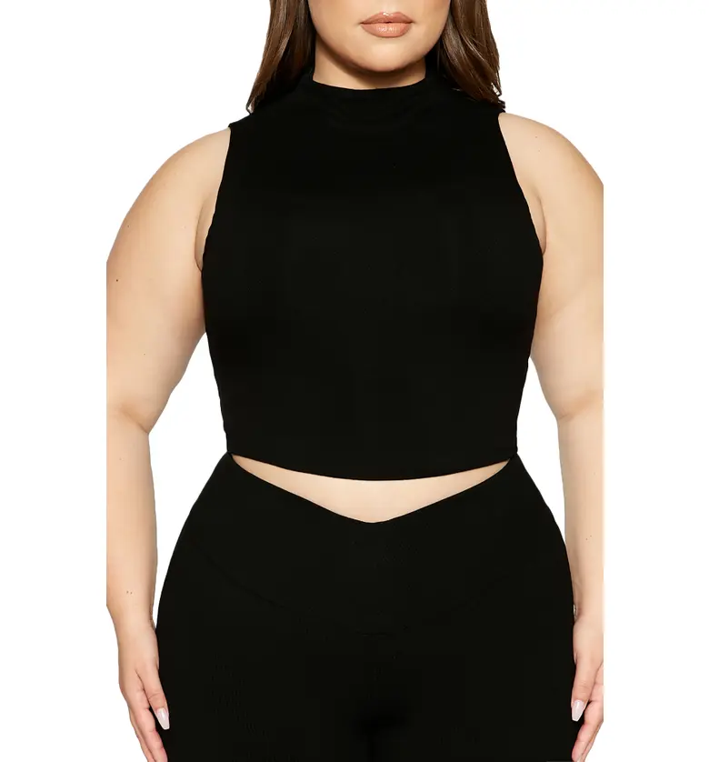 Naked Wardrobe Signature Double Lined Crop Top_BLACK