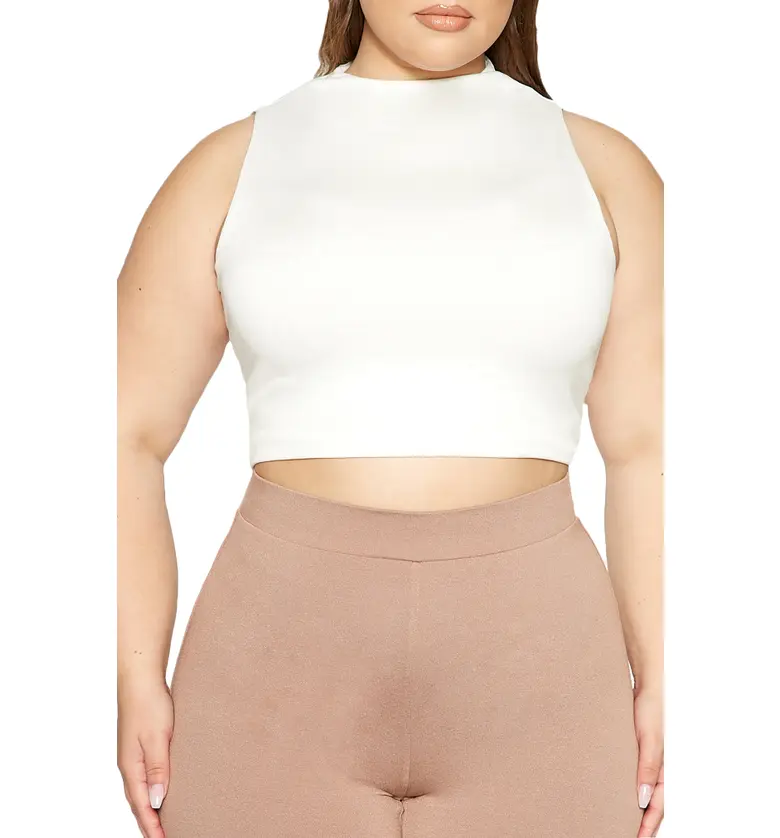 Naked Wardrobe Signature Double Lined Crop Top_OFF WHITE