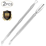 NANTuYo 2PCS Cuticle Pusher and Cutter Set, Triangle Cuticle Nail Pusher Peeler Scraper, Professional Grade Stainless Steel Cuticle Remover, Durable Pedicure Manicure Tools for Fingernails