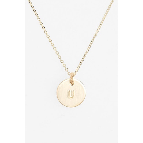  Nashelle 14k-Gold Fill Initial Mini Circle Necklace_14K GOLD Fill U