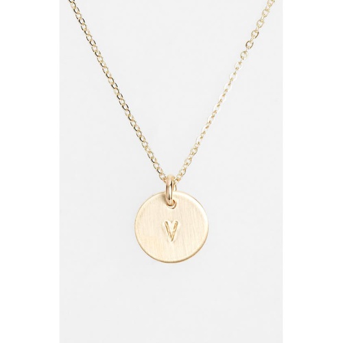  Nashelle 14k-Gold Fill Initial Mini Circle Necklace_14K GOLD Fill V