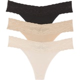 Natori Bliss Perfection Lace Trim Thong_CAMEO ROSE/ BLACK/ CAF