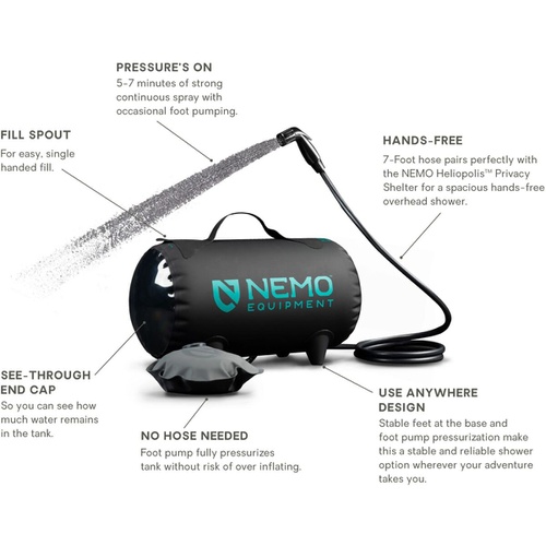  NEMO Equipment Inc. Helio Pressure Shower - Hike & Camp