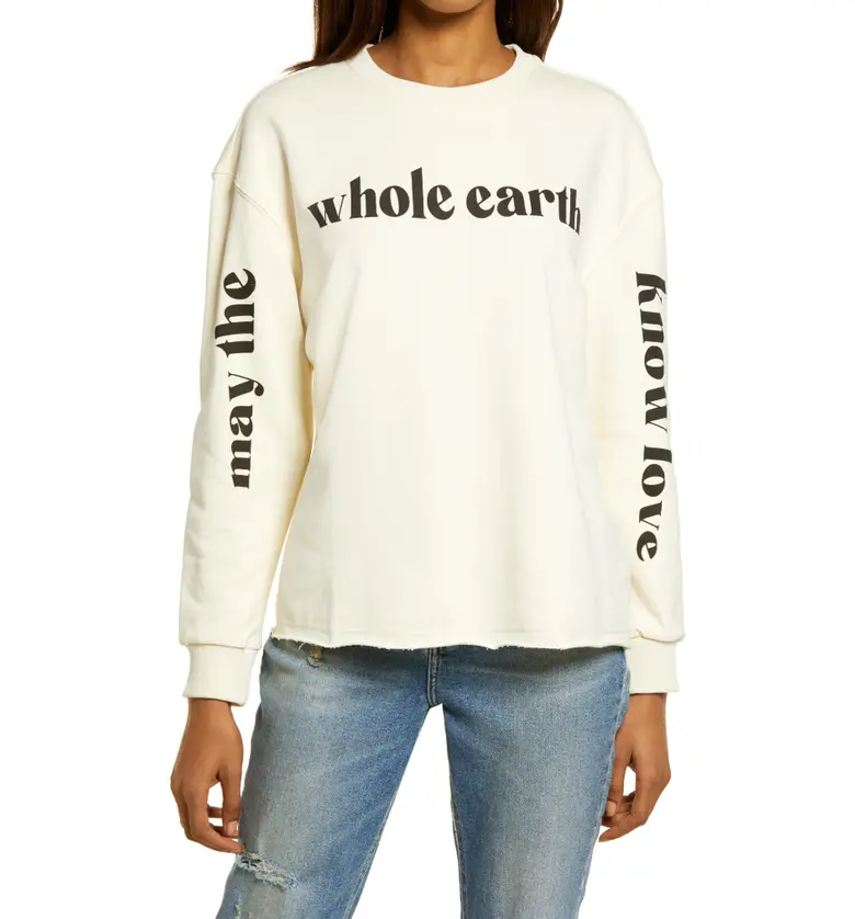 Never Fully Dressed Long Sleeve Cotton Graphic Tee_CREAM