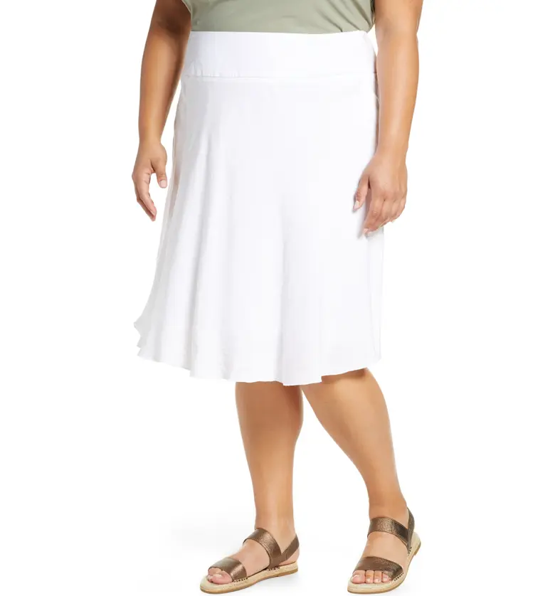 NIC+ZOE Summer Fling Linen Blend Skirt_PAPER WHITE
