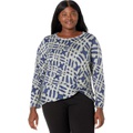 NIC+ZOE Plus Size Ikat Camo Sweater