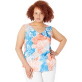 NIC+ZOE Plus Size Watercolor Blooms Tank