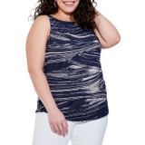 NIC+ZOE Plus Size Brushed Waves Tank