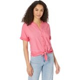 NIC+ZOE Short Sleeve Button Tie Front