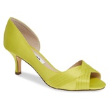 Nina Contesa Open Toe Pump_LEMON LIME SATIN