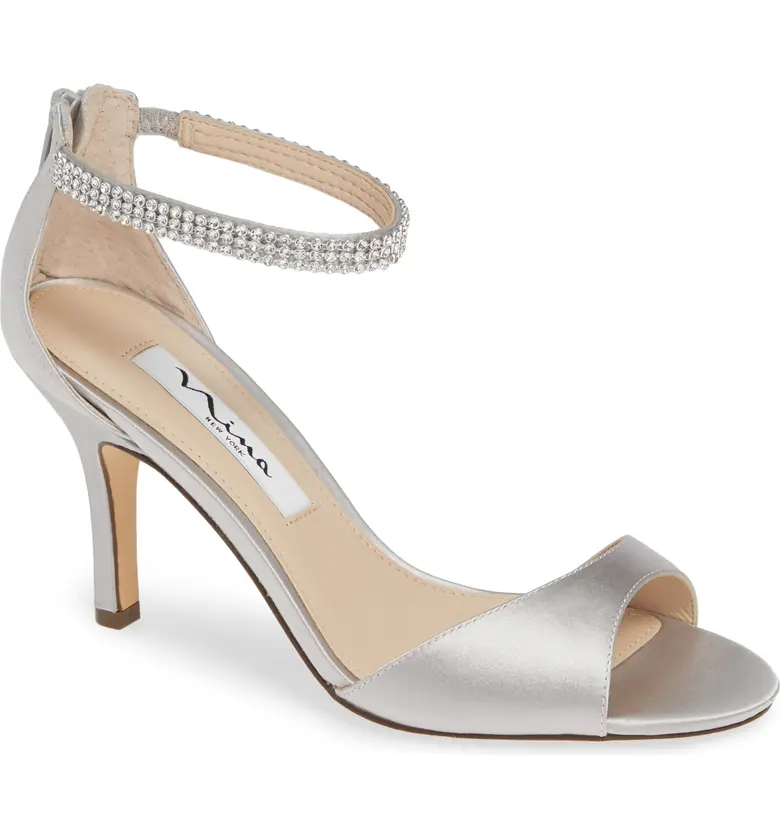 Nina Volanda Ankle Strap Sandal_SILVER SATIN