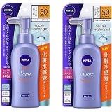 Nivea Super Sun Protect Water Gel SPF 50/PA+++ (Face & Body)Pump Type 140 g x 2 Sets (Japan Import)