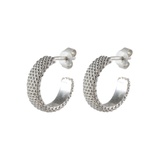 WHITE DOTTED SMALL HOOP EARRINGS