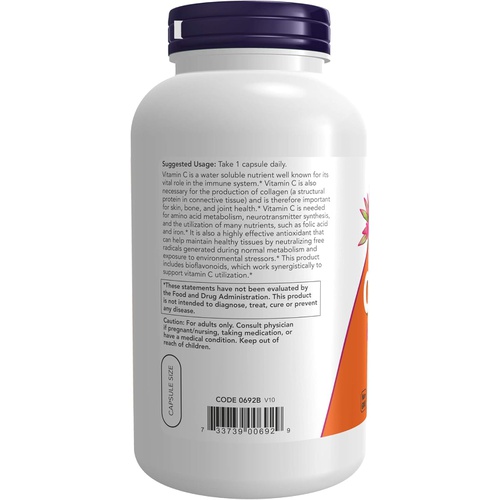  NOW Supplements, Vitamin C-1,000 with 100 mg of Bioflavonoids, Antioxidant Protection*, 250 Veg Capsules