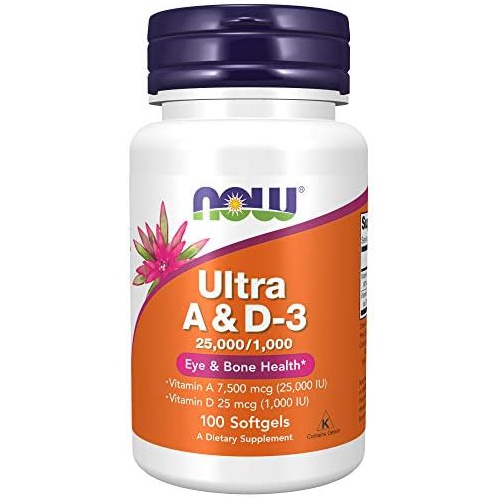  NOW Supplements, Vitamin A & D3 25,000/1,000 IU, Eye Health*, Essential Nutrition, 100 Softgels