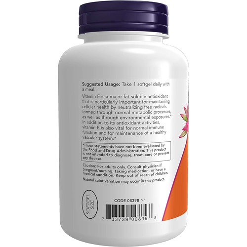  NOW Supplements, Vitamin E-400 IU, D-Alpha Tocopheryl, Antioxidant Protection*, 250 Softgels