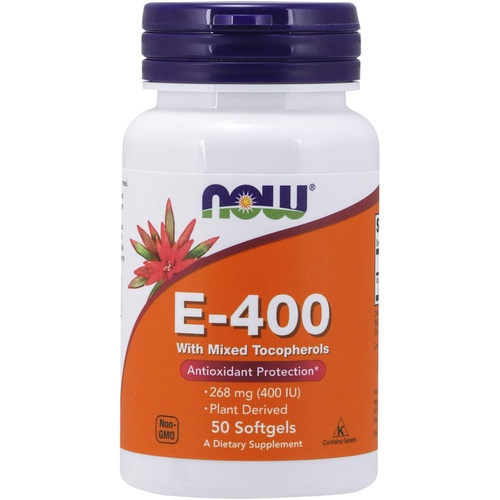  NOW Supplements, Vitamin E-400 IU Mixed Tocopherols, Antioxidant Protection*, 50 Softgels