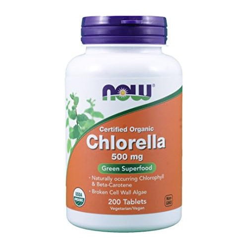  Now Foods Organic Chlorella 500 mg Tablets, 200 Count (Pack of 2)