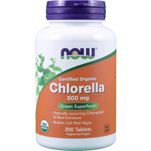  Now Foods Organic Chlorella 500 mg Tablets, 200 Count (Pack of 2)