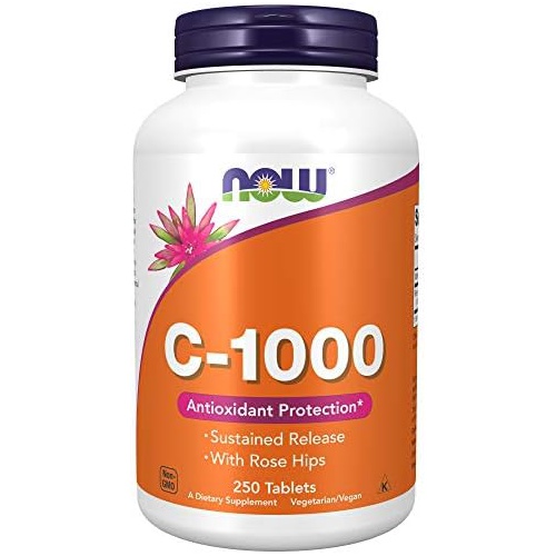  NOW Supplements, Vitamin C-1,000 with Rose Hips, Sustained Release, Antioxidant Protection*, 250 Tablets