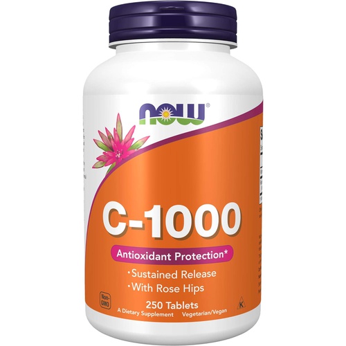  NOW Supplements, Vitamin C-1,000 with Rose Hips, Sustained Release, Antioxidant Protection*, 250 Tablets