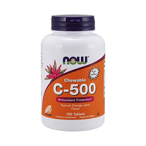  NOW Supplements, Vitamin C-500, Antioxidant Protection*, Orange Juice Flavor, 100 Chewable Lozenges