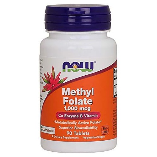  NOW Supplements, Methyl Folate 1,000 mcg, Metabolically Active Folate*, Co-Enzyme B Vitamin, 90 Tablets