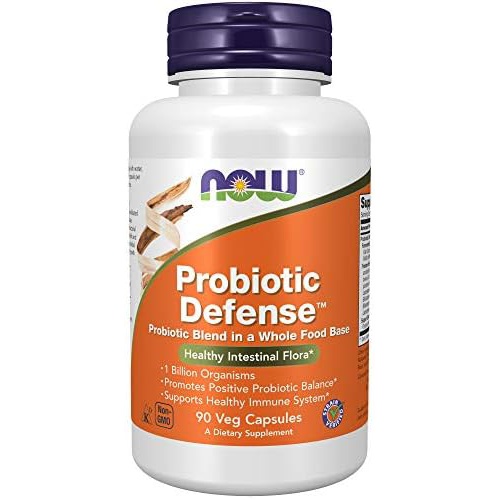  NOW Supplements, Probiotic Defense, Probiotic Blend in a Whole Food Base with 1 Billion Organisms, 90 Veg Capsules