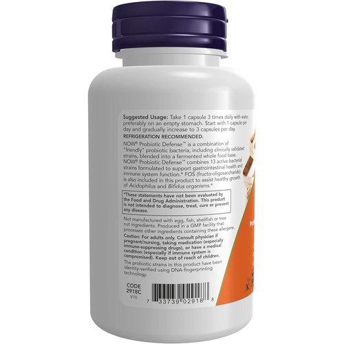  NOW Supplements, Probiotic Defense, Probiotic Blend in a Whole Food Base with 1 Billion Organisms, 90 Veg Capsules