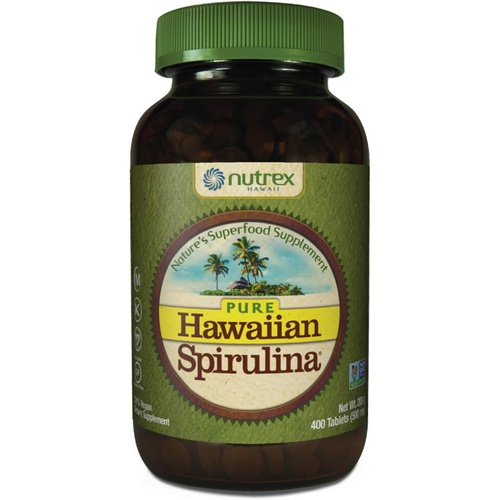  Nutrex Hawaii, Pure Hawaiian Spirulina 500 mg, Vegan, Supports Immune System, Heart, Cells and Energy, 400 Tablets
