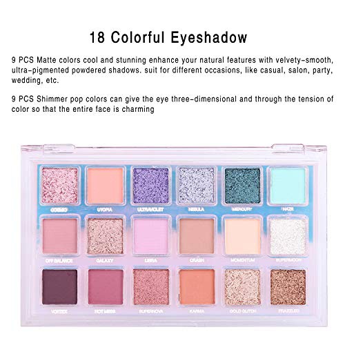  N/W 18 colors Eyeshadow Makeup Palette - High Pigmented Matte Shimmer Glitter Eyeshadow Palette, Cruelty Free, Long Lasting，reflective, Nude, Neutral, Waterproof, Vegan and Blendable,