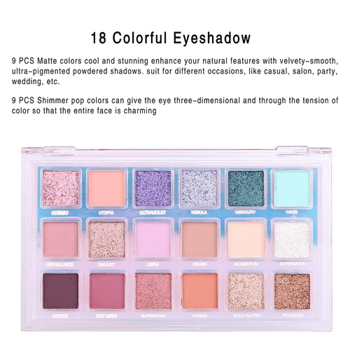  N/W 18 colors Eyeshadow Makeup Palette - High Pigmented Matte Shimmer Glitter Eyeshadow Palette, Cruelty Free, Long Lasting，reflective, Nude, Neutral, Waterproof, Vegan and Blendable,