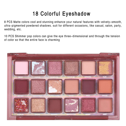  N/W 18 colors Eyeshadow Makeup Palette - High Pigmented Matte Shimmer Glitter Eyeshadow Palette, Cruelty Free, Long Lasting，reflective, Nude, Neutral, Waterproof, Vegan and Blendable,