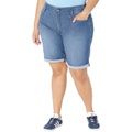 NYDJ Plus Size High-Rise Ella Shorts w/ Binding Detail in Lavish