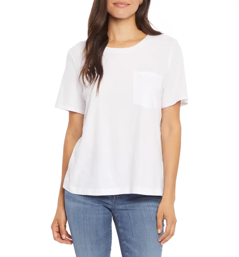 NYDJ Short Sleeve Cotton Pocket T-Shirt_OPTIC WHITE