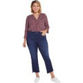 NYDJ Plus Size Plus Size Marilyn Straight Ankle Jeans with Angled Frayed Hems in Norwalk