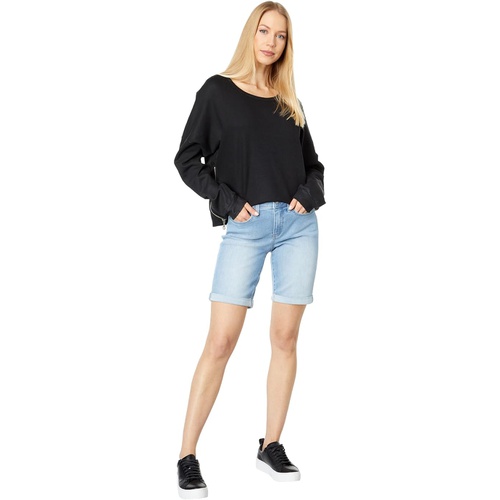  NYDJ Ella Shorts with Cuff and Embroidery in Northstar