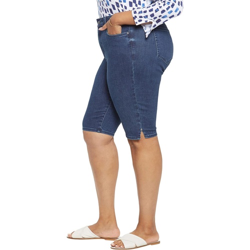  NYDJ Plus Size Plus Size Bike Capris Riveted Sideseam Slits in Clean Genesis