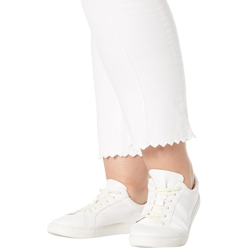  NYDJ Slim Bootcut Ankle Jeans wu002F Scallop Embroidery in Optic White