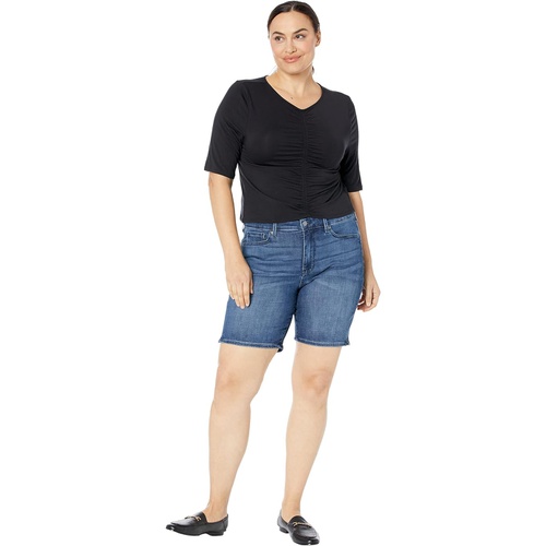  NYDJ Plus Size Ella Shorts with Sideseam Slits in Bluewell