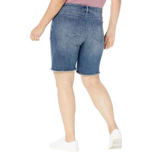  NYDJ Plus Size Plus Size Boyfriend Shorts Frayed Hems in Caliente