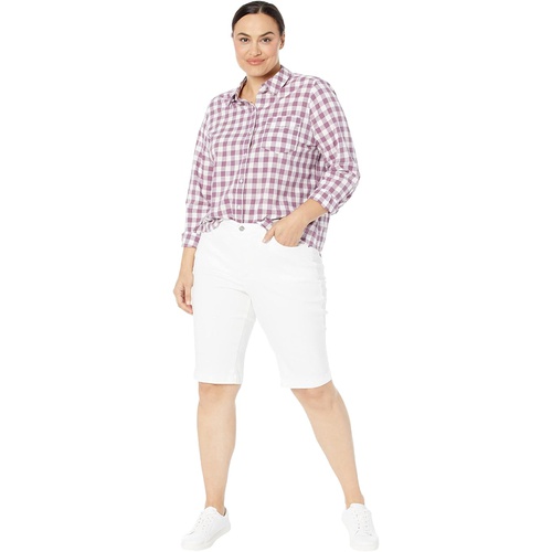  NYDJ Plus Size Plus Size Tailored Bermuda Shorts in Optic White