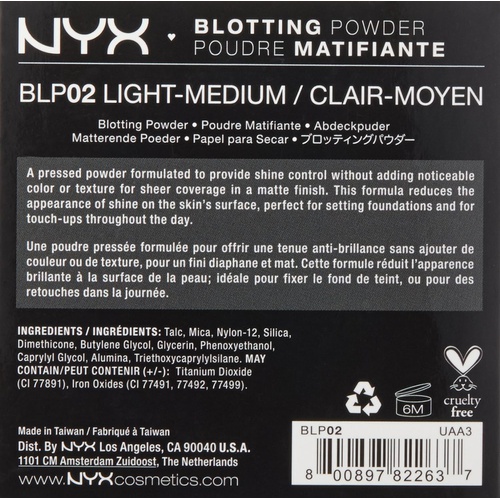  NYX Professional Makeup Blotting Powder, Light/Medium, 0.29 Ounce