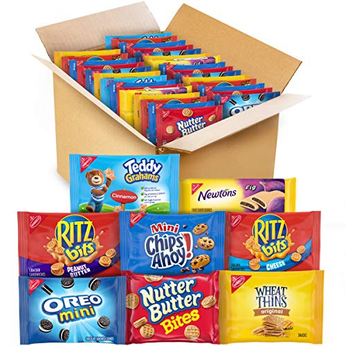  Nabisco OREO Mini, CHIPS AHOY! Mini, Nutter Butter Bites, RITZ Bits Cheese, RITZ Bits Peanut Butter, Teddy Grahams Cinnamon, Wheat Thins, Fig Newtons, Cookies & Crackers Variety Pack Snack